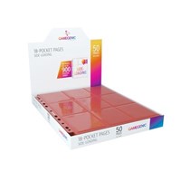 GameGenic 18-Pocket Pages Side-Loading Display Box - Red (50-Pages) · GameGenic Protective Pages