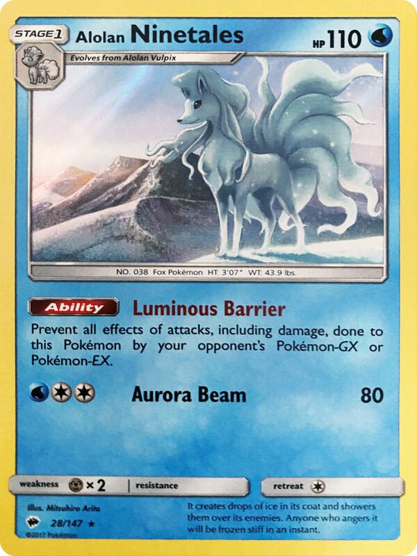 Alolan Ninetales - 28/147 (Water Web Holo) 028/147 from Miscellaneous Cards & Products