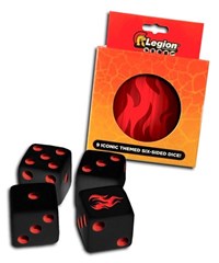 Iconic Dice Tin (16mm): Fire · Legion Premium Supplies: Dice Tins