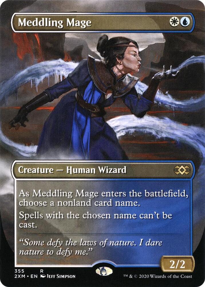 Meddling Mage (Borderless) - Double Masters - Magic: The Gathering