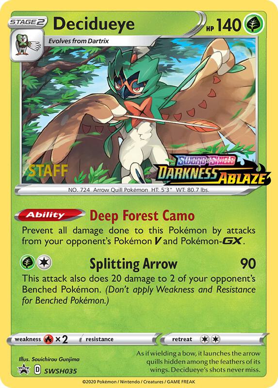 Decidueye - SWSH035 (Prerelease) [Staff] SWSH035 from SWSH: Sword & Shield Promo Cards