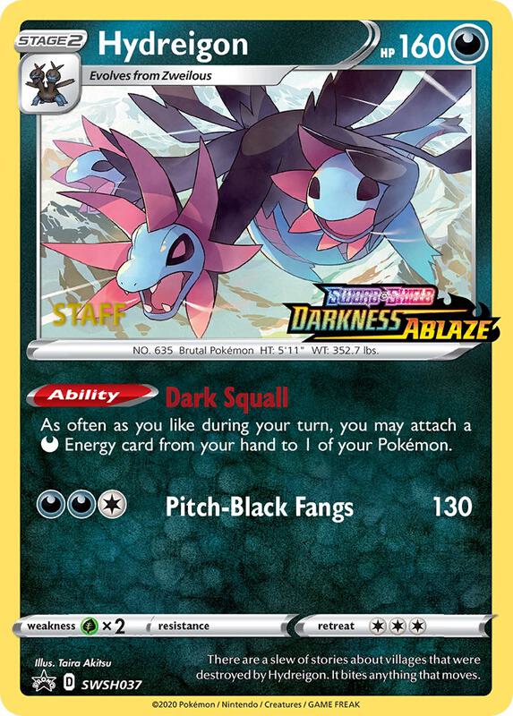 Hydreigon - SWSH037 (Prerelease) [Staff] SWSH037 from SWSH: Sword & Shield Promo Cards