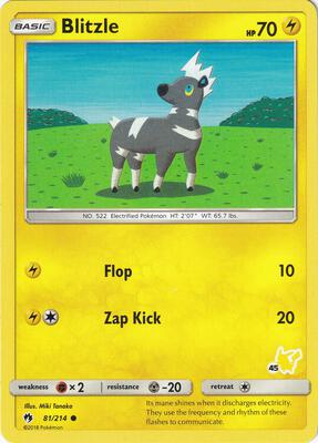 Blitzle - 81/214 (#45 Pikachu Stamped)