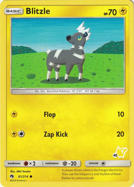 Blitzle - 81/214 (#45 Pikachu Stamped)
