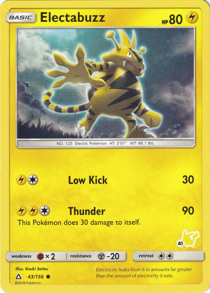 Electabuzz - 43/156 (#41 Pikachu Stamped) 043/156