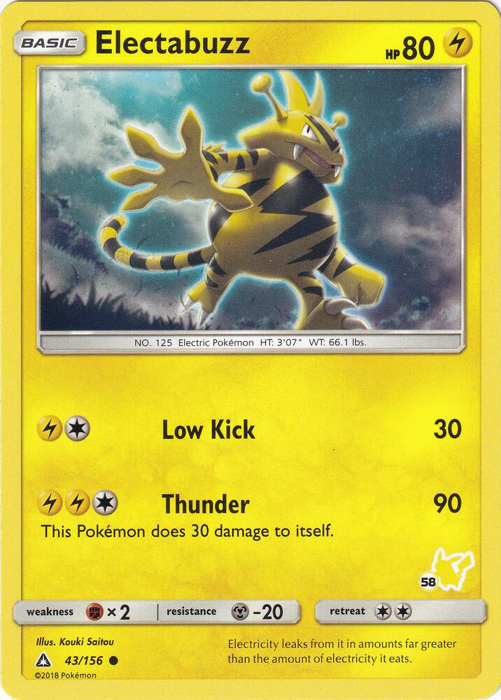 Electabuzz - 43/156 (#58 Pikachu Stamped) 043/156