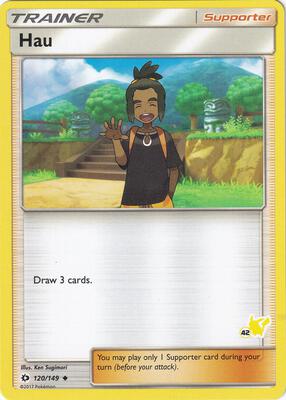 Hau - 120/149 (#42 Pikachu Stamped)