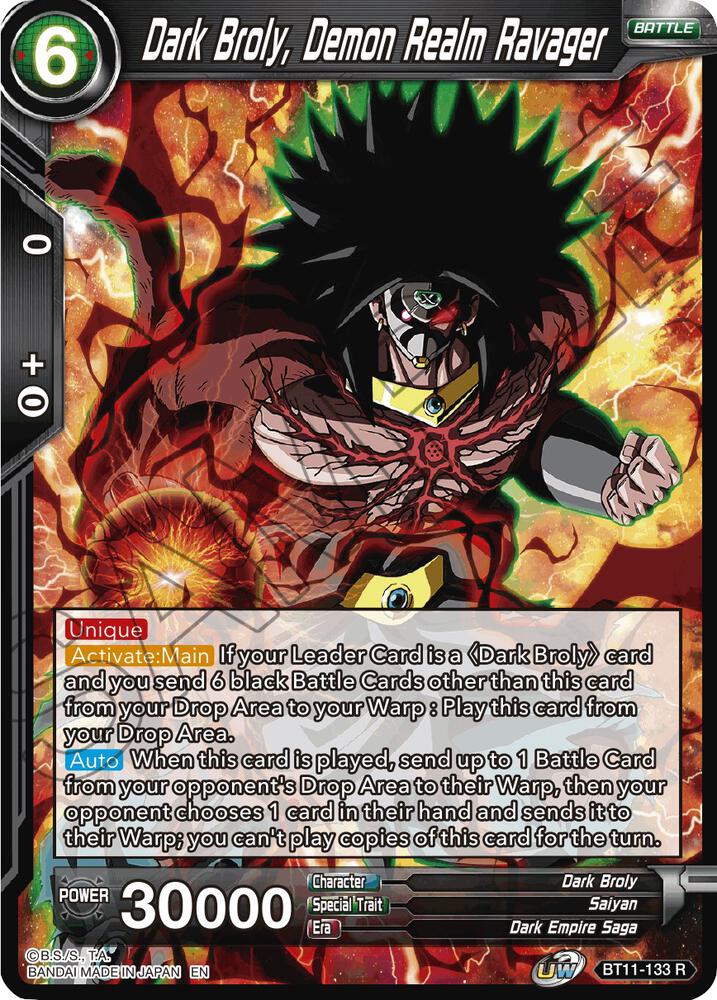 Dark Broly, Demon Realm Ravager - Vermilion Bloodline - Dragon