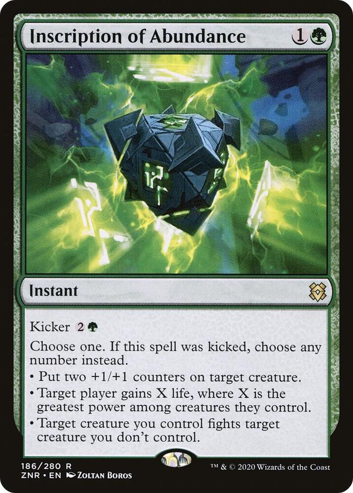 MTG 豊穣 Abundance アーティストプルーフ サインド １枚 Inscription of Abundance - Zendikar Rising - Magic: The Gathering
