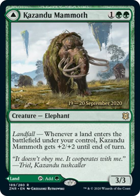 Kazandu Mammoth // Kazandu Valley #189s — Zendikar Rising Promos