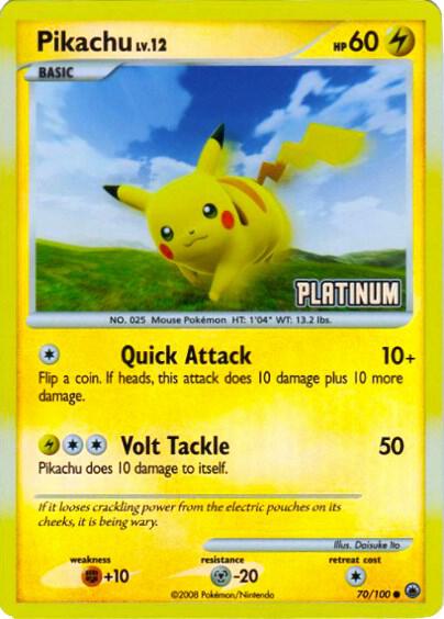 Pikachu - 70/100 [Platinum] 070/100 from Burger King Promos