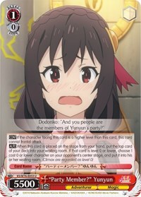 "Party Member?" Yunyun - Weiss Schwarz KonoSuba The Movie: Legend of Crimson trading card