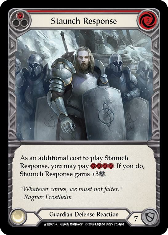 flesh and blood Staunch Response 赤CF 1枚 Staunch Response (Red) - Welcome to Rathe - Flesh and Blood TCG