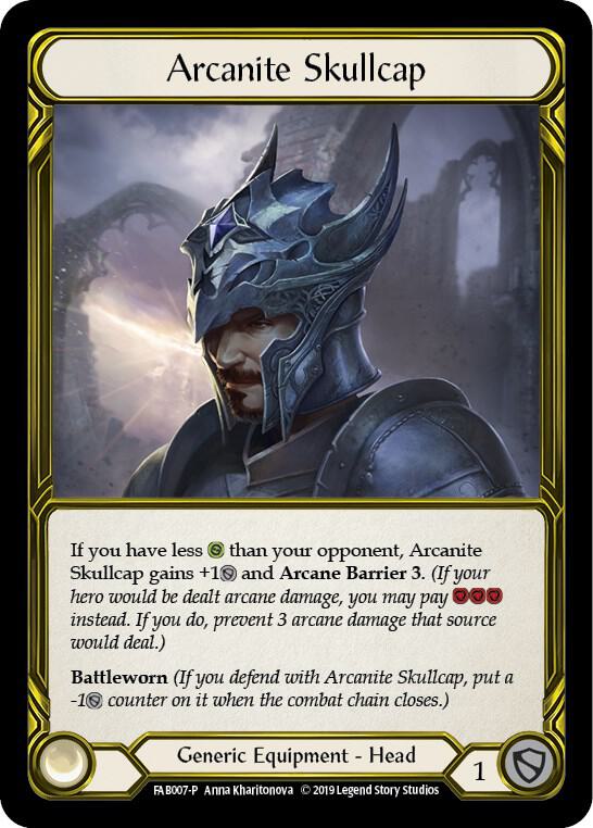 Arcanite Skullcap (Golden) - FAB007 - Flesh and Blood: Promo Cards