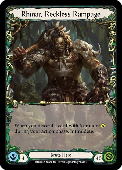 Rhinar, Reckless Rampage - HER001 Flesh and Blood: Promo Cards Promo Flesh and Blood card — value and price