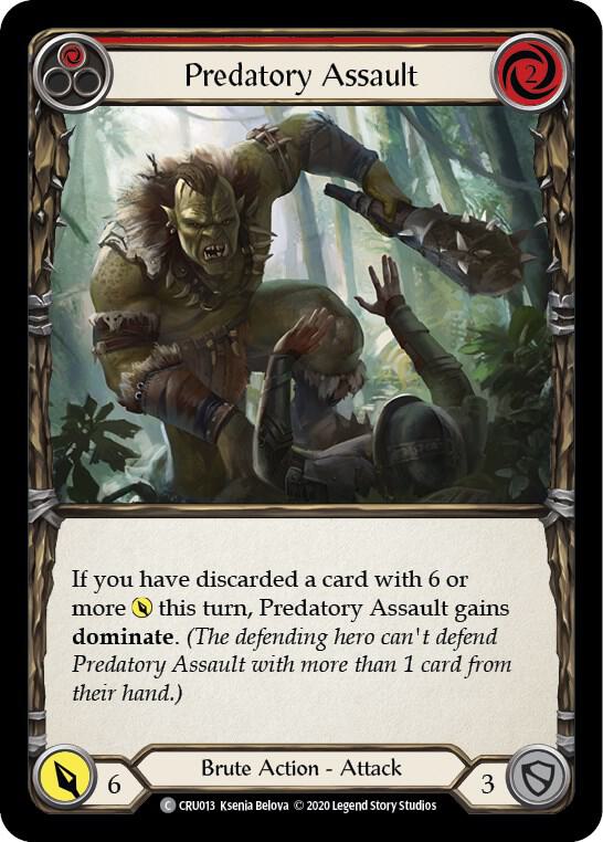 Predatory Assault (Red) - Crucible of War - Flesh and Blood TCG