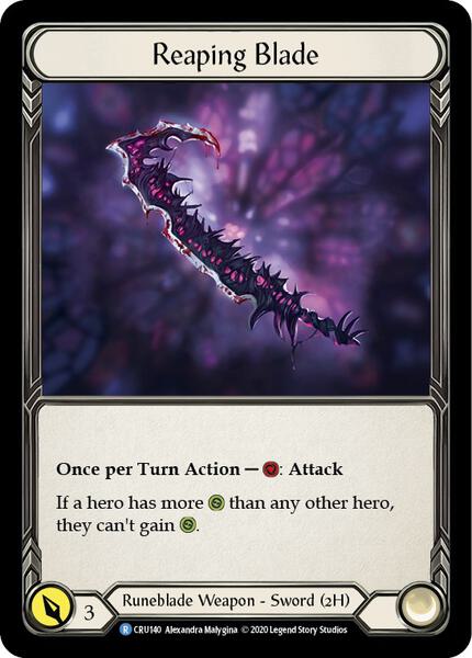 Reaping Blade - Crucible of War - Flesh and Blood TCG - TCGplayer.com