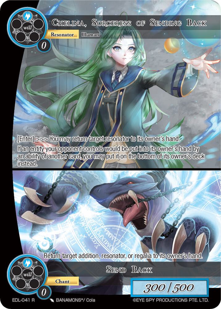 Chelina, Sorceress of Sending Back // Send Back
