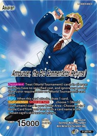 Announcer Announcer The Pro Commentator Returns Vicious Rejuvenation Revival Pack Prerelease Promos Dragon Ball Super Ccg Online Gaming Store For Cards Miniatures Singles Packs Booster Boxes
