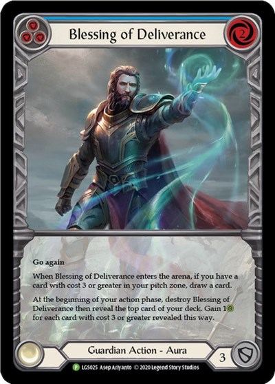 Blessing of Deliverance (Blue) - LGS025 Flesh and Blood: Promo Cards Promo Flesh and Blood card — value and price