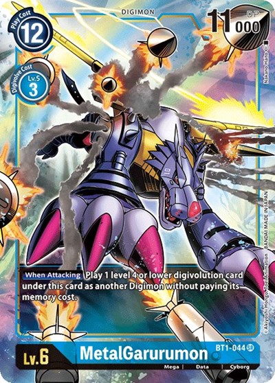 MetalGarurumon - BT1-044 (Alternate Art) Release Special Booster 1.0 Super Rare Digimon card — value and price
