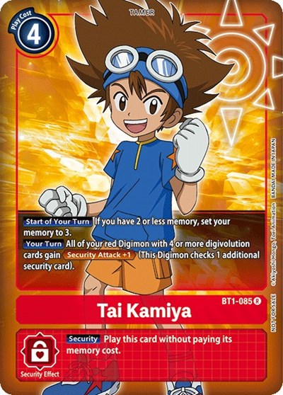 Tai Kamiya - BT1-085 (Box Topper) Release Special Booster 1.0 card price