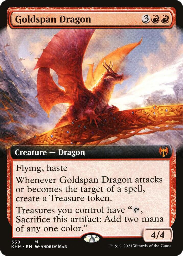 Goldspan Dragon (Extended Art) - Kaldheim - Magic: The Gathering