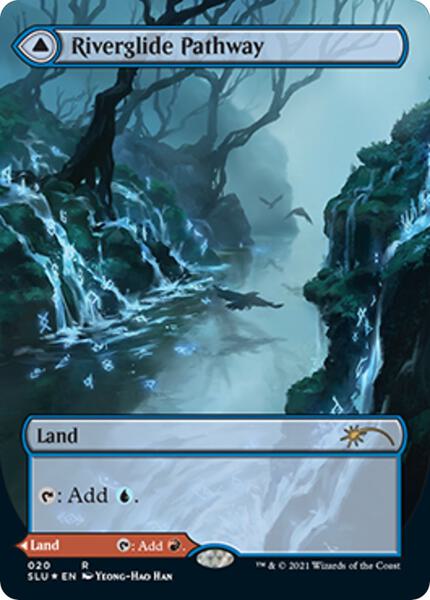 河川滑りの小道/溶岩滑りの小道　Secret Lair ×4 Riverglide Pathway (Borderless) - Secret Lair Series - Magic