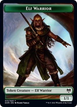 Elf Warrior // Giant Wizard Double-Sided Token