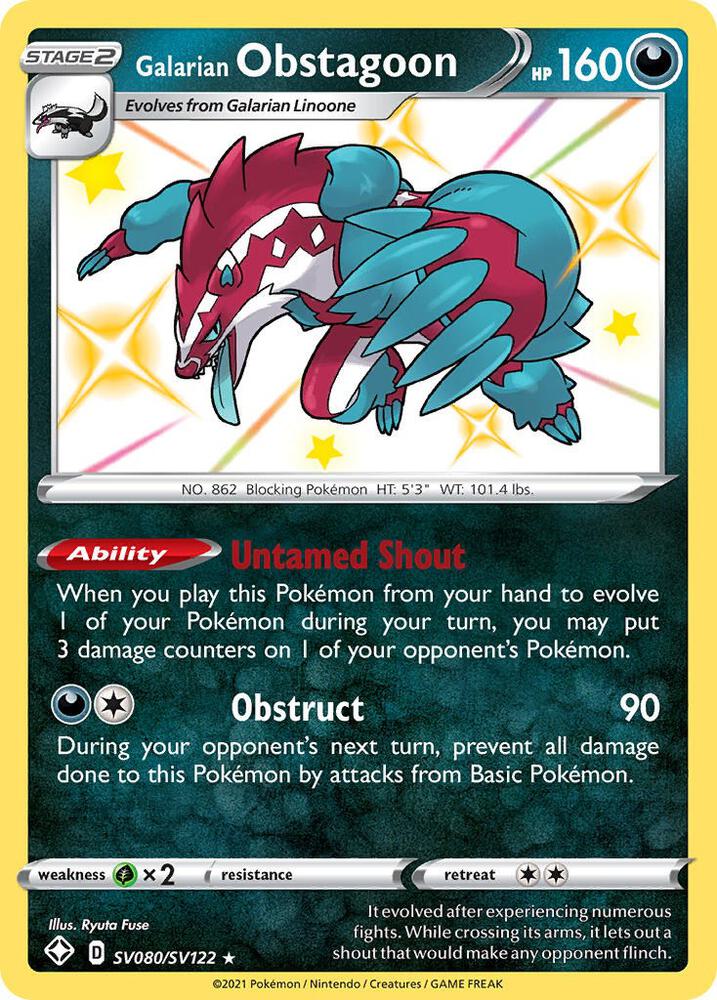 Galarian Obstagoon Shining Fates Shiny Vault Pokemon TCGplayer Galarian Obstagoon Shining Fates Shiny Vault Pokemon TCGplayer