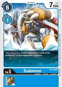 Zudomon - ST2-09 (Tamer Battle Pack 1) - Starter Deck 02: Cocytus Blue - Digimon card