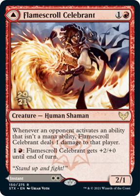 Flamescroll Celebrant #150 – Prerelease Cards (Rare)