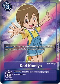 Kari Kamiya (Box Topper) Great Legend Rare Digimon card — value and price