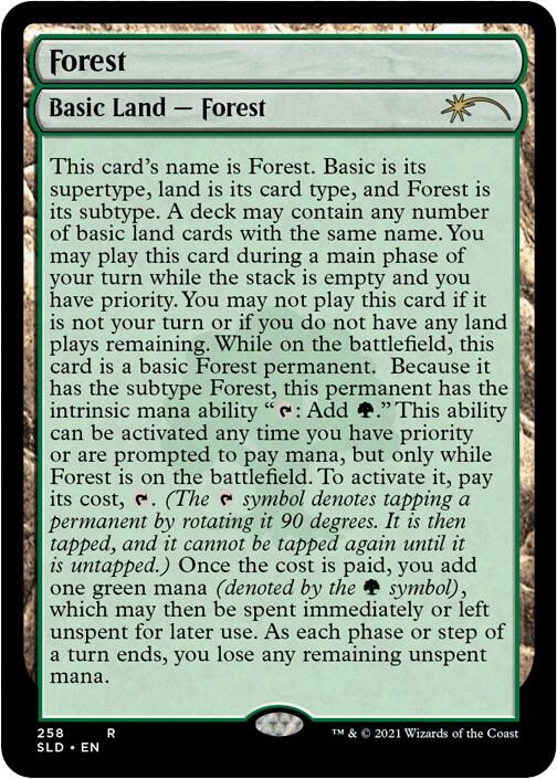 Forest (258) (Full-Text Lands) - Secret Lair Drop Series - Magic