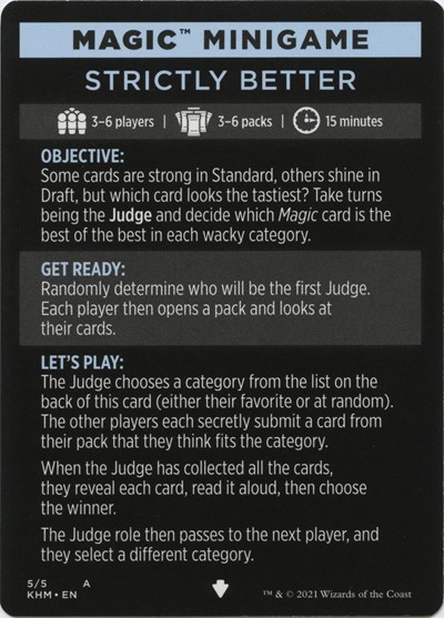 Magic Minigame: Strictly Better