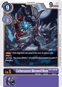 Cerberusmon: Werewolf Mode - Great Legend - Digimon card