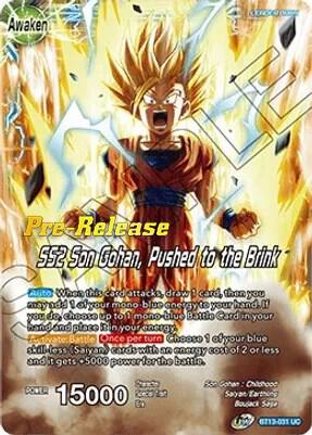 Son Gohan // SS2 Son Gohan, Pushed to the Brink #BT13-031 — Supreme Rivalry Pre-Release Cards