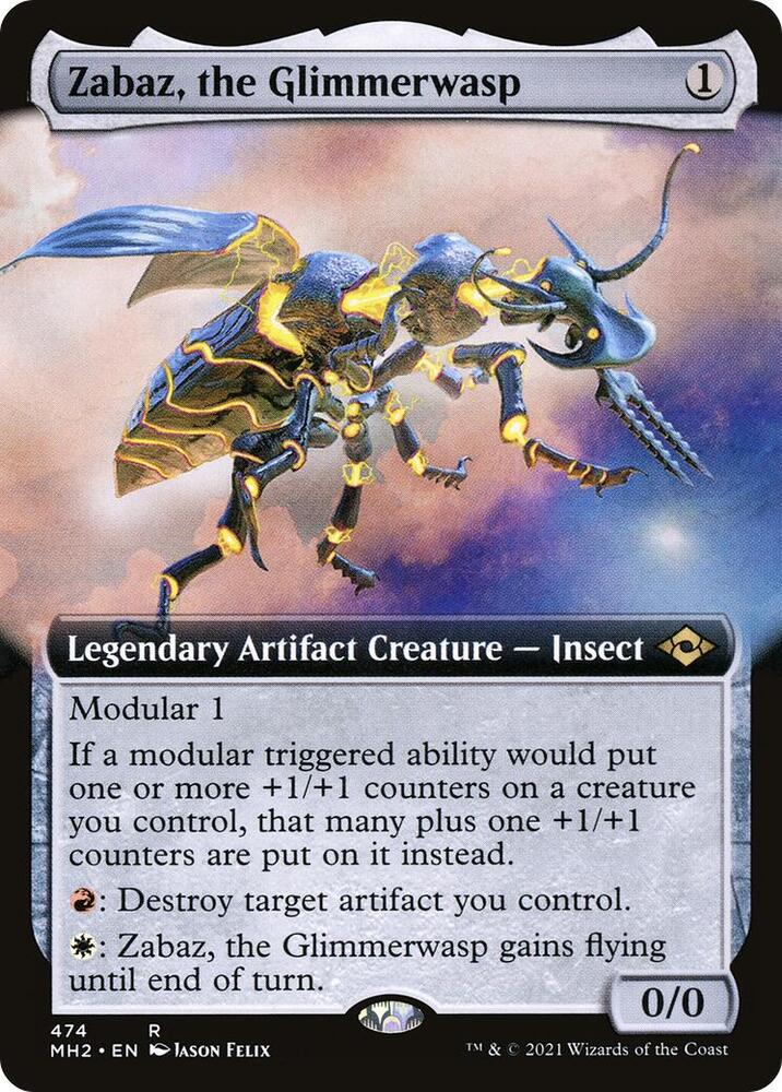 Zabaz, the Glimmerwasp (Extended Art) - Modern Horizons 2 - Magic