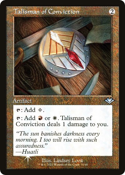 Talisman of Conviction (Retro Frame) from H1R #33, Magic: The Gathering card