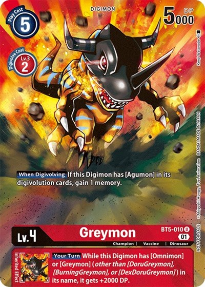 Greymon - BT5-010 (Premier TO Event June 2021) Battle of Omni card price