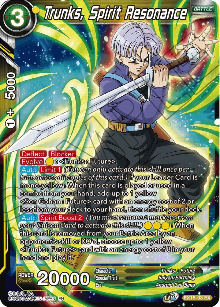 Trunks, Spirit Resonance #EX18-03 — Expansion Deck Box Set 18: Namekian Boost