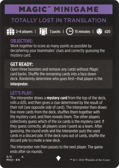 Magic Minigame: Totally Lost in Translation