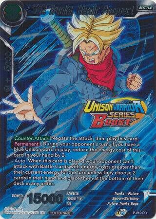 SS2 Trunks, Heroic Prospect (Event Pack 08) #P-219 — Tournament Promotion Cards