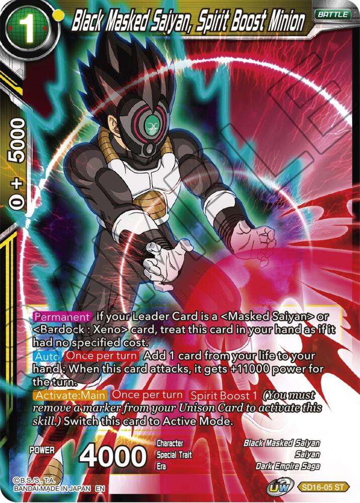 Black Masked Saiyan, Spirit Boost Minion - Cross Spirits - Dragon
