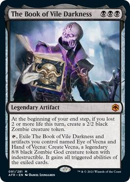 MtG Trading Card Game Adventures in The Forgotten Realms Mythic Rare The Book of Vile Darkness #91