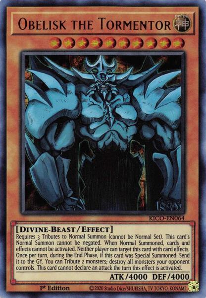 遊戯王/UR(PR)/英語版/ファラオズking’S　Court　KICO-EN064[UR(PR)]：Obelisk the Tormentor/オベリスクの巨神兵 Obelisk the Tormentor (Ultra Pharaoh's Rare) - King's Court