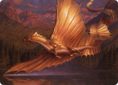 Adult Gold Dragon Art Card