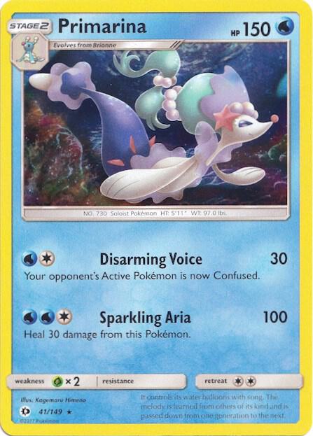 Primarina - 41/149 (Water Web Holo) 041/149 from Miscellaneous Cards & Products
