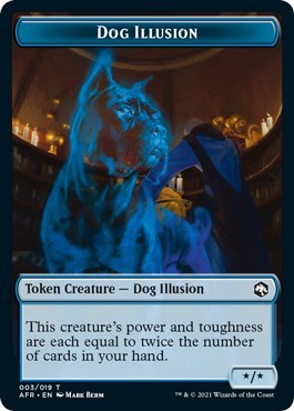 Dog Illusion // Emblem - Zariel, Archduke of Avernus Double-Sided Token