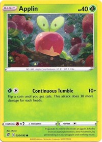 Applin - 020/192 (Cosmos Holo) #020/192 from Blister Exclusives Pokemon card image